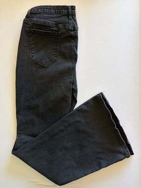 SHEIN Black Flare Leg Jeans Womens Size L US 8/10 High Rise Bell Bottom Denim